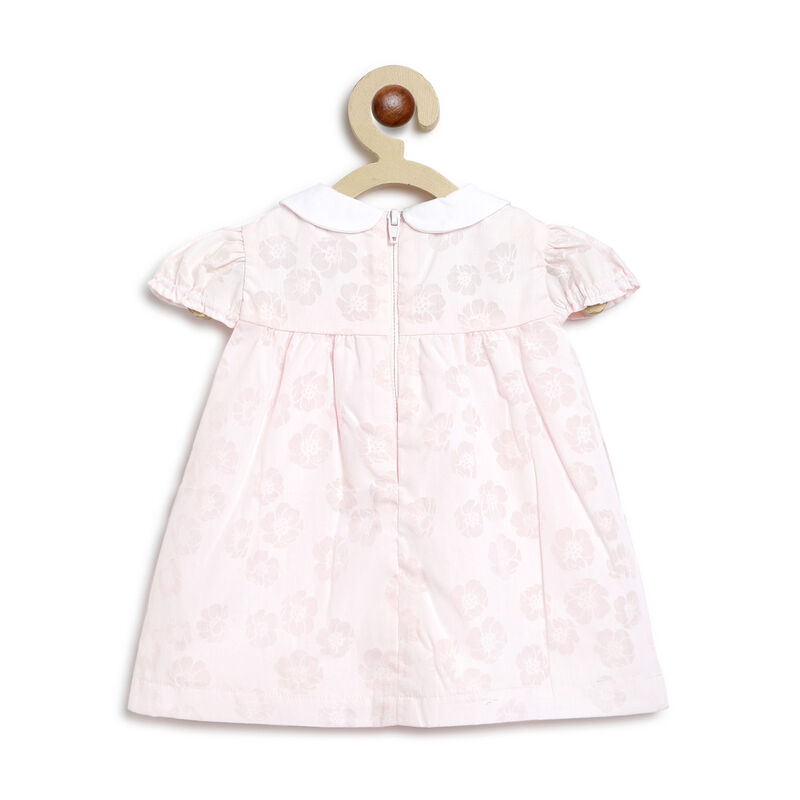 Girls Light Pink Printed Short Sleeve Dress image number 1